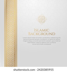 Islamic Arabic Golden Ornament Border Arabesque Pattern Luxury Background