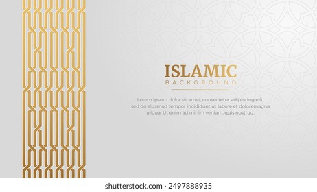 Islamic Arabic Golden Ornament Border Arabesque Pattern Luxury Background