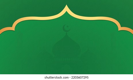 Islamisch-arabische Grüne Luxus-Hintergrund mit geometrischem Muster und schönem Dekor