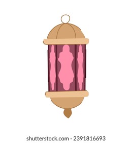 islamic arabic lantern cartoon. religion eid, islam culture, holy decoration islamic arabic lantern sign. isolated symbol vector illustration