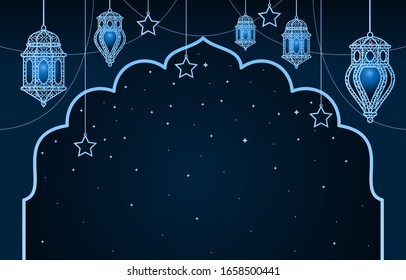 Islamic Arabic Lantern for Ramadan Kareem Eid Mubarak Background