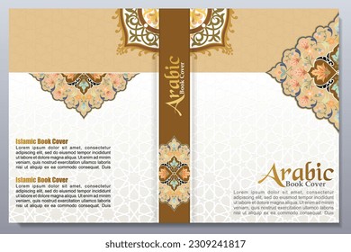 islamic arabic luxury book cover design, arabic border mandala