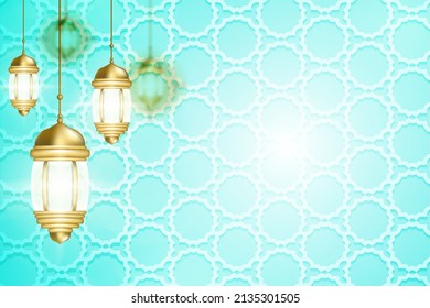 islamic arabic luxury decorative background with arabesque pattern