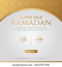 Islamic Arabic Luxury Ramadan Kareem Eid Mubarak Sale Banner