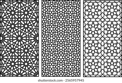 Islamic, arabic moroccan geometric patterns, islamic designs and patterns collection, muslim arabesque geometric patterns, cnc laser cut plazma patterns