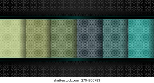 Islamic Arabic Moroccan Seamless Geometric Pattern Background Set for Ramadan Modern Luxury Wallpaper and Print Packaging Design EPS
