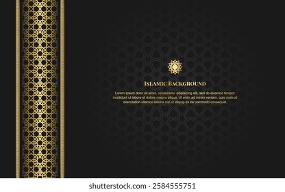 Islamic Arabic Ornament and Islamic Pattern. Abstract Background Luxury Border with Copy Space for Text