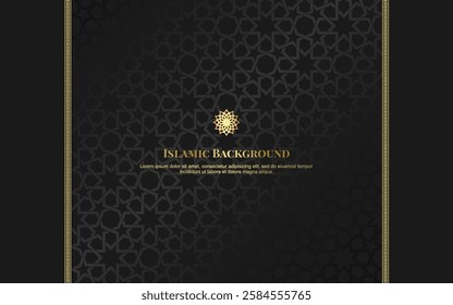 Islamic Arabic Ornament and Islamic Pattern. Abstract Background Luxury Border with Copy Space for Text