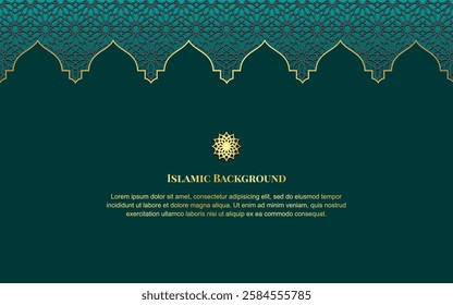 Islamic Arabic Ornament and Islamic Pattern. Abstract Background Luxury Border with Copy Space for Text
