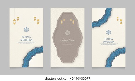 Islamic Arabic Realistic Social Media Stories Collection Template for Ramadan Kareem and Eid Mubarak