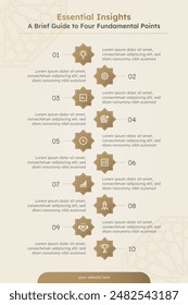 Islamic Arabic Style 10 Steps Process Workflow Infographic Modern Design Template