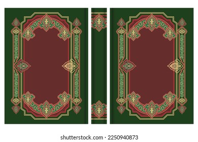 Islamic Arabic style book cover design, the holy quran cover.