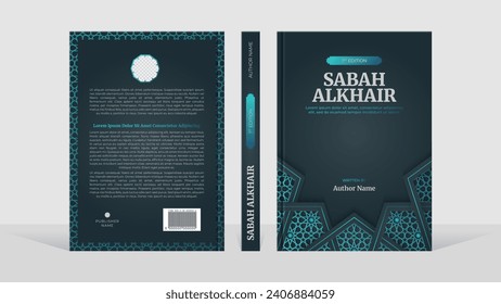 Islamic Arabic Style Book Cover Template Design with Arabesque Moroccan Pattern