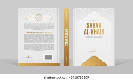 Islamic Arabic Style Book Cover Template Design with Arabesque Moroccan Pattern