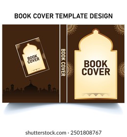 Islamic Arabic Style Book Cover Template Design, islamic kitab, history, story front cover page vector.