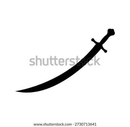 islamic arabic sword silhouette vector illustration flat design on white background