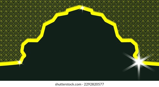 Islamic Arabic text space Luxury Arabesque Pattern Background with Elegant Golden Border