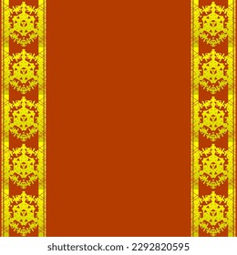 Islamic Arabic text space Luxury Arabesque Pattern Background with Elegant Golden Border