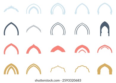 Islamic Arch Decoration Icon Set