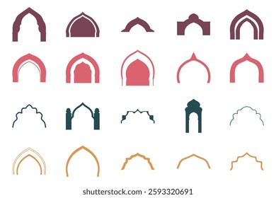Islamic Arch Decoration Icon Set