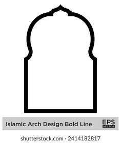 Islamisches Bogendesign Fett Linie Lineare Schwarze Stroke Silhouetten Design Piktogramm visuelle Illustration