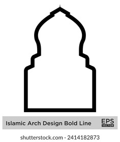 Islamic Arch Design Bold Line Outline Linear Black Stroke silhouettes Design pictogram symbol visual illustration