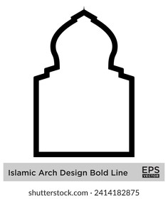 Islamic Arch Design Bold Line Outline Linear Black Stroke silhouettes Design pictogram symbol visual illustration