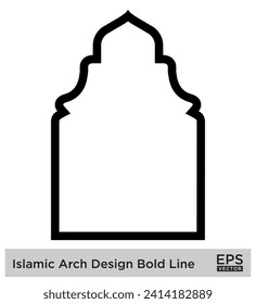 Islamic Arch Design Bold Line Outline Linear Black Stroke silhouettes Design pictogram symbol visual illustration