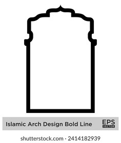 Islamic Arch Design Bold Line Outline Linear Black Stroke silhouettes Design pictogram symbol visual illustration