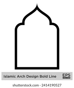 Islamic Arch Design Bold Line Outline Linear Black Stroke silhouettes Design pictogram symbol visual illustration