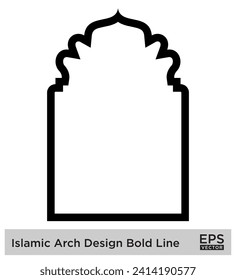 Islamic Arch Design Bold Line Outline Linear Black Stroke silhouettes Design pictogram symbol visual illustration