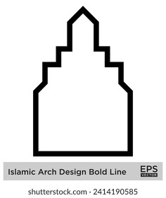 Islamic Arch Design Bold Line Outline Linear Black Stroke silhouettes Design pictogram symbol visual illustration