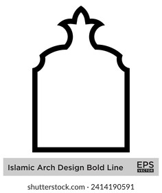 Islamic Arch Design Bold Line Outline Linear Black Stroke silhouettes Design pictogram symbol visual illustration