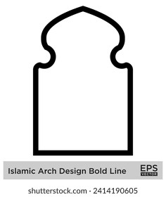 Islamic Arch Design Bold Line Outline Linear Black Stroke silhouettes Design pictogram symbol visual illustration