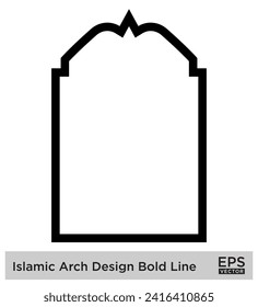 Islamic Arch Design Bold Line Outline Linear Black Stroke silhouettes Design pictogram symbol visual illustration