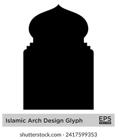 Islamic Arch Design Glyph Black Filled silhouettes Design pictogram symbol visual illustration