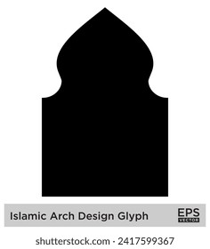 Diseño de arco islámico Glifo Siluetas rellenas de negro Diseño símbolo pictograma ilustración visual