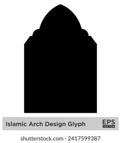 Diseño de arco islámico Glifo Siluetas rellenas de negro Diseño símbolo pictograma ilustración visual