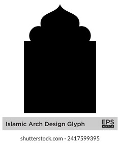 Islamic Arch Design Glyph Black Filled silhouettes Design pictogram symbol visual illustration