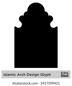 Islamic Arch Design Glyph Black Filled silhouettes Design pictogram symbol visual illustration