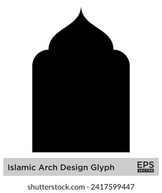 Islamic Arch Design Glyph Black Filled silhouettes Design pictogram symbol visual illustration