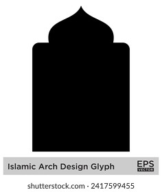 Islamic Arch Design Glyph Black Filled silhouettes Design pictogram symbol visual illustration