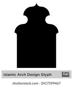 Islamic Arch Design Glyph Black Filled silhouettes Design pictogram symbol visual illustration