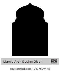 Islamic Arch Design Glyph Black Filled silhouettes Design pictogram symbol visual illustration