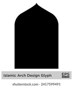 Islamic Arch Design Glyph Black Filled silhouettes Design pictogram symbol visual illustration