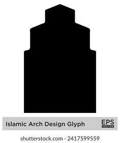 Islamic Arch Design Glyph Black Filled silhouettes Design pictogram symbol visual illustration
