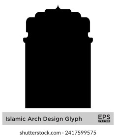 Islamic Arch Design Glyph Black Filled silhouettes Design pictogram symbol visual illustration