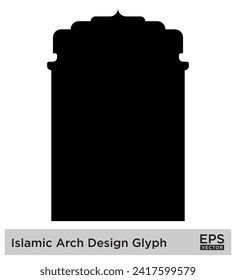 Islamic Arch Design Glyph Black Filled silhouettes Design pictogram symbol visual illustration