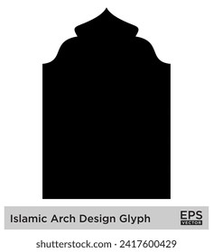 Islamisches Bogendesign-Glyph Schwarze Silhouetten Design-Piktogramm visuelle Illustration