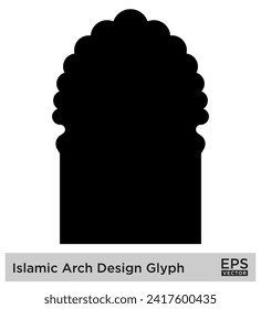 Islamic Arch Design Glyph Black Filled silhouettes Design pictogram symbol visual illustration